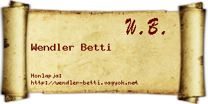 Wendler Betti névjegykártya