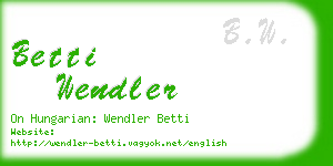betti wendler business card